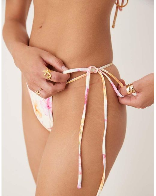 Wild Lovers Brown Cali Dreams Floral Print Tieside Bikini Bottom