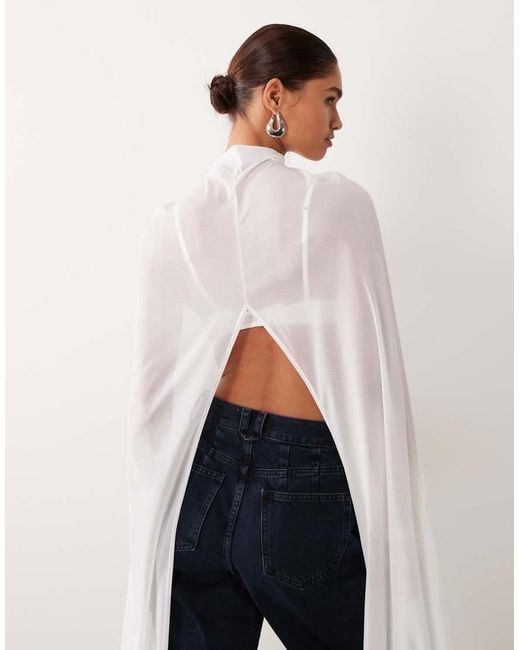 ASOS White Floor Length Cape Top