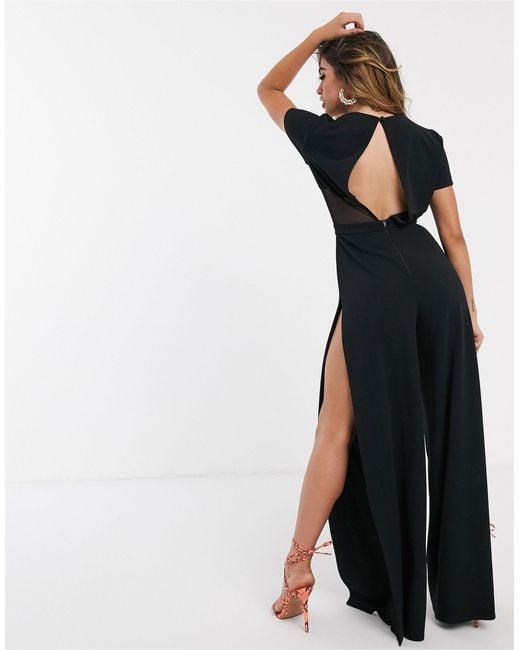 black jumpsuit with skirt