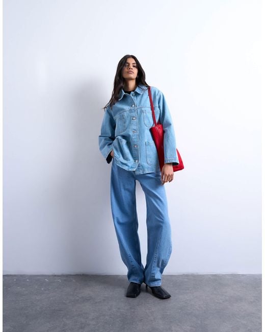 TOPSHOP Blue Denim Worker Jacket
