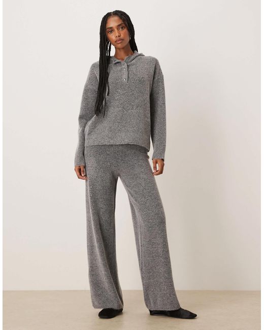 Vila Gray – strick-kapuzenpullover