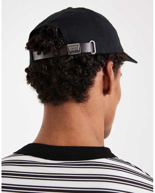 Levi's Black Classic Twill Red Tab Baseball Cap for men