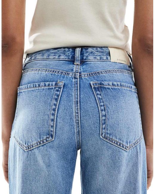 Stradivarius Blue Tall D92 Wide Leg Dad Jeans