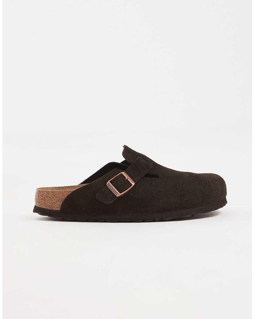Birkenstock Natural Boston Suede Clogs