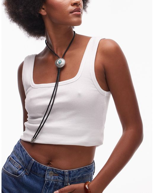 Mango White – bolo-tie-halskette im western-stil