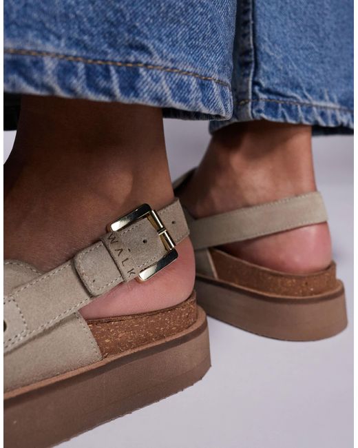 Walk London Blue Barca Clog Mule