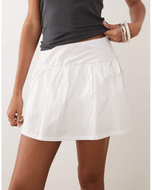 ASOS Brown A-line Poplin Layered Skort