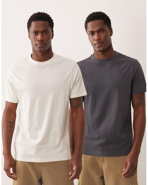 ASOS – 2er-pack basic-t-shirts in Brown für Herren