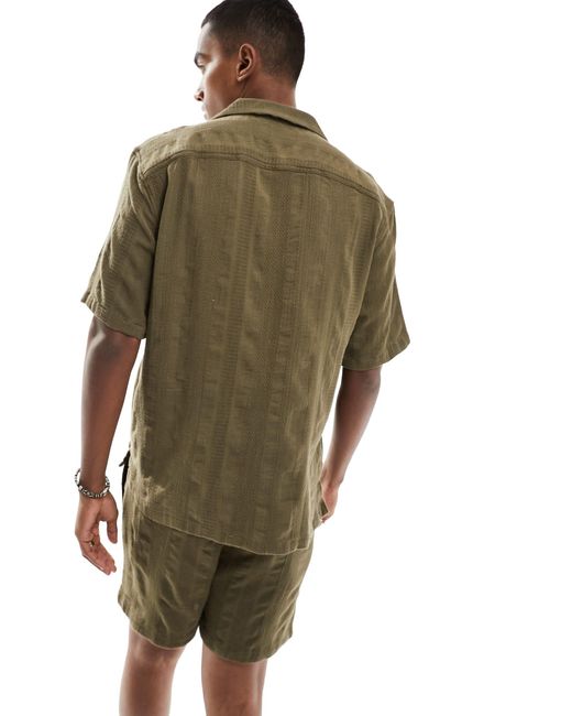 Camicia vestibilità comoda a maniche corte di Abercrombie & Fitch in Green da Uomo