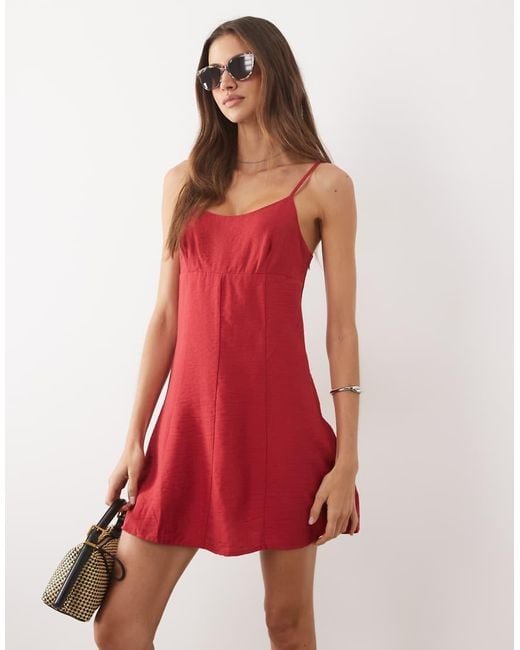 Mango Red Strappy Mini Dress