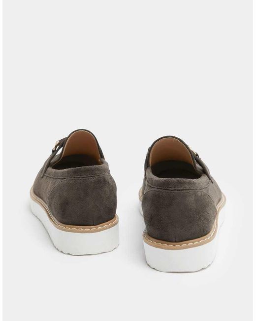 Yours Clothing Natural Faux Suede Snaffle Loafers