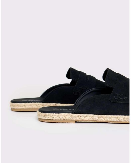 Threadbare Blue Faux Suede Penny Loafer Sandals for men
