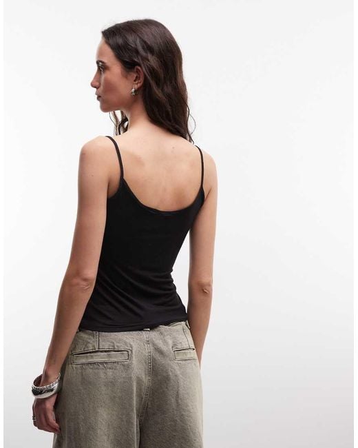 Monki Black Lace Soft Cami Top