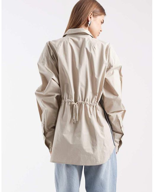 adidas Originals x ASOS Natural Cinched Shirt With Shoulder Pads