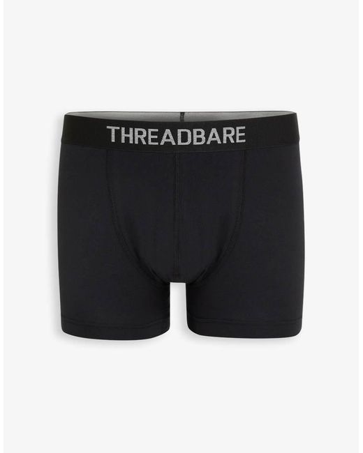 Threadbare Black 3-Pack Printed Hipster Fit Boxer Shorts for men