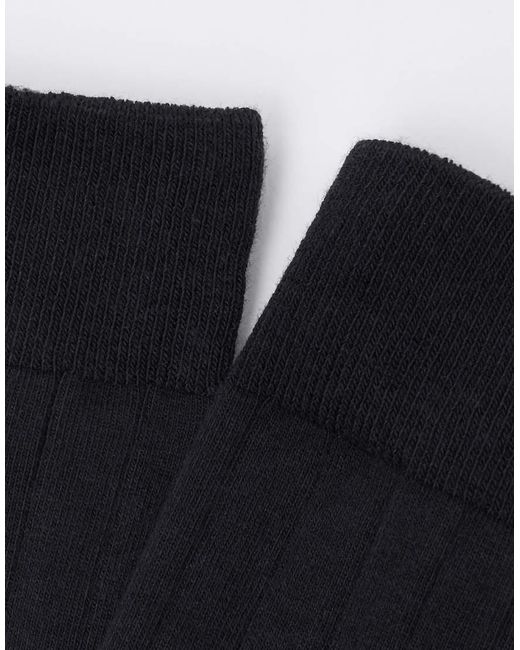 Calzedonia Black Ribbed Mid-Calf Socks