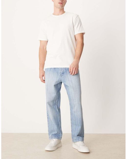ASOS Blue Relaxed Tapered Jeans for men