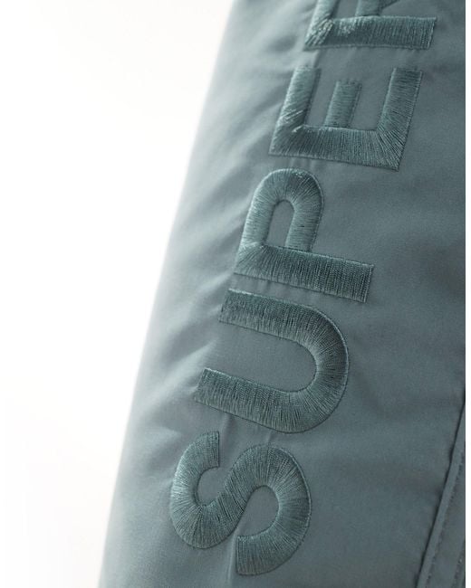 Superdry Blue Premium Embroidered 17" Swim Shorts for men
