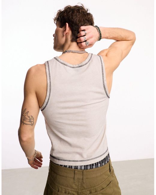 Collusion White Muscle Vest for men
