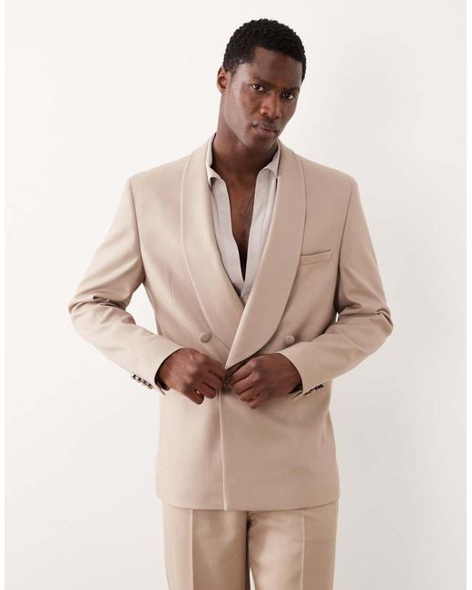 ASOS Natural Regular Tuxedo Jacket for men