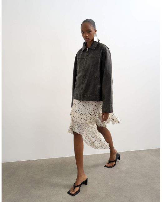 TOPSHOP Black Pu Zip Through Jacket