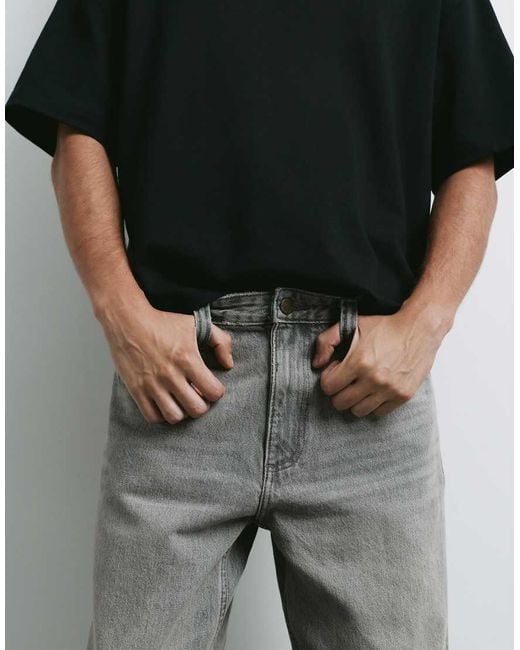 Pull&Bear Gray Standard Jeans for men
