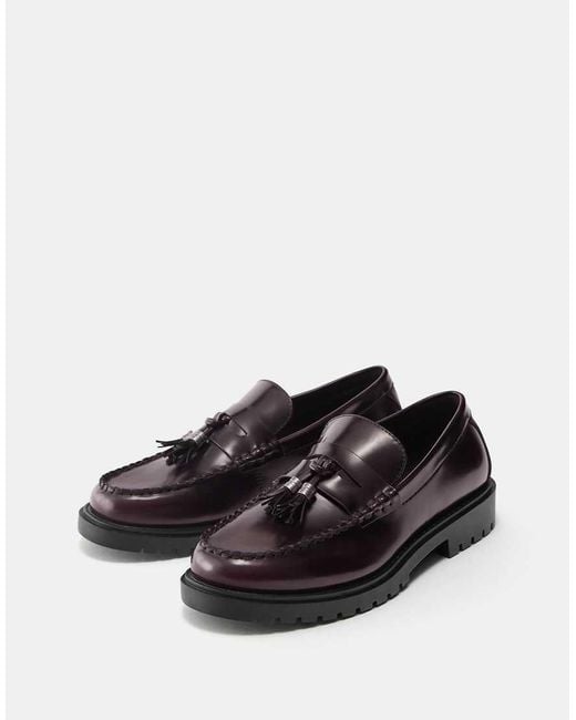Pull&Bear White Tassel Loafers for men
