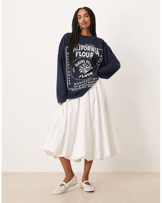 ASOS Blue Long Sleeve Skater Tee With California Graphic