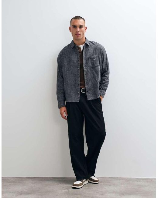 Obey Gray Bigwig Jack Checked Long Sleeve Shirt for men