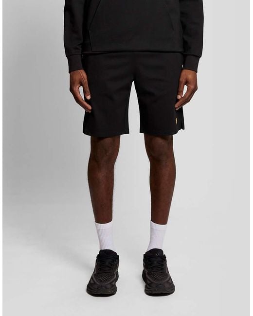 Lyle & Scott Black Mid Layers Fly Fleece Shorts for men