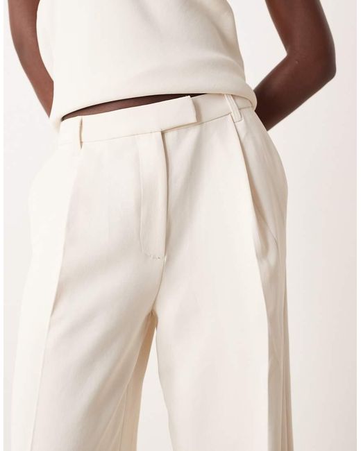ASOS Natural Tailored Low Rise Wide Leg Trousers Co-ord