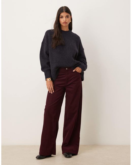 Pull oversize à col ras ASOS en coloris Blue