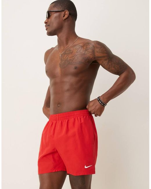 Nike Red Nike 5 Inch Volley Swim Shorts for men