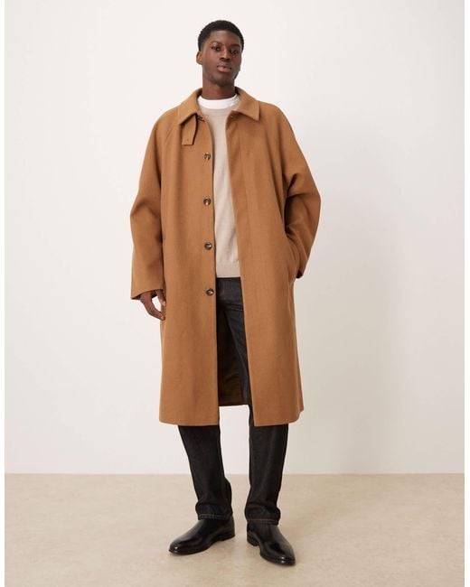 ASOS Natural Wool Look Overcoat for men