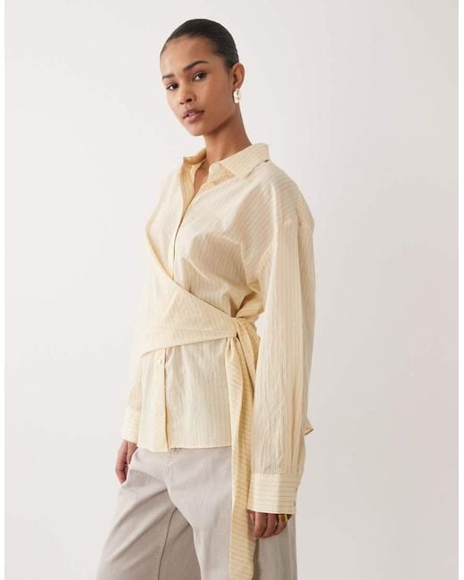 Mango Natural Cotton Rich Tie Side Shirt