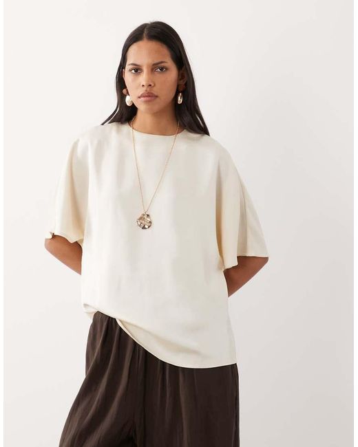 Pretty Lavish White Breya Satin Boxy Top