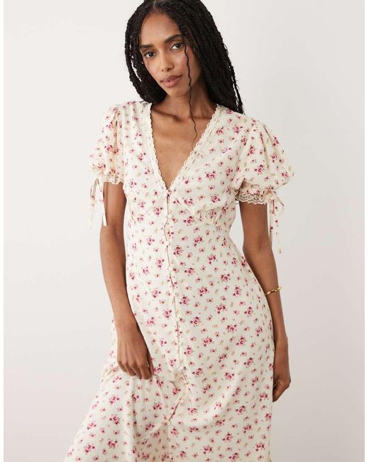Miss Selfridge Natural Button-through Maxi Tea Dress