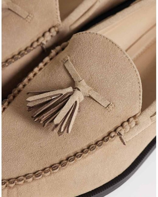 ASOS Natural Loafers With Tassel And Lace Detailing for men