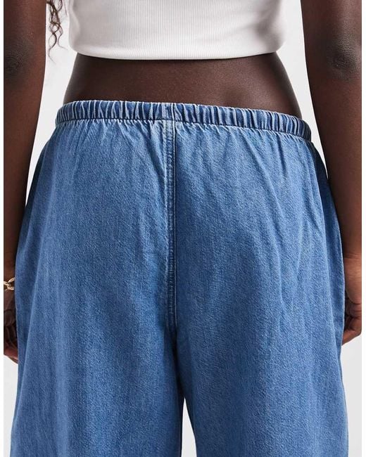 Gap Blue Tie Waist Barrel Leg Jeans