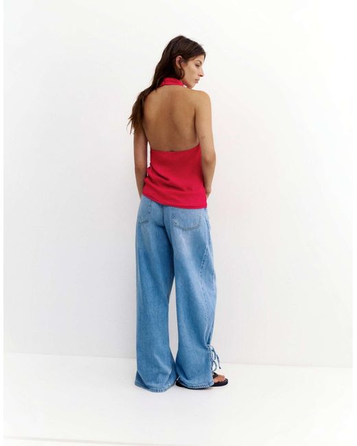 Top dos nu fluide Pull&Bear en coloris Red