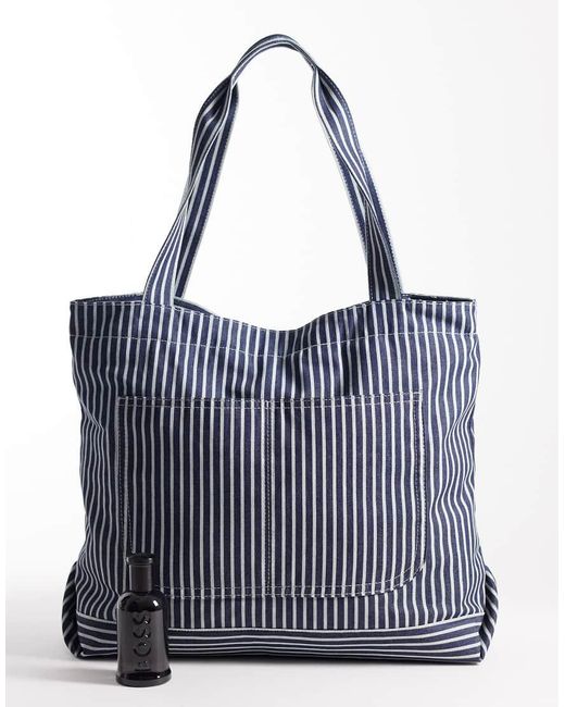 Maxi Borsa A Righe di ASOS in Blue da Uomo