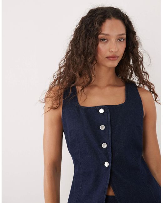 Avery - top d'ensemble en denim Mango en coloris Blue