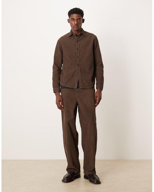 Pantalones Marrones De Corte Recto Suelto De Pana De (Parte De Un Conjunto) ASOS de hombre de color Brown