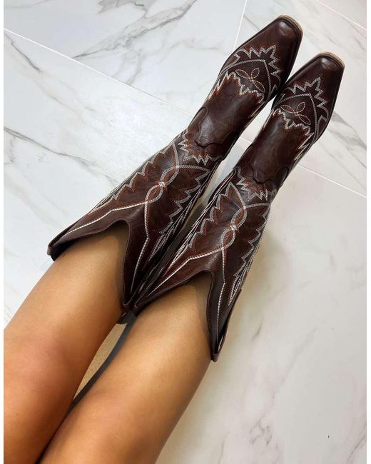 GIA STUDIOS Brown Cowboy Western Boots