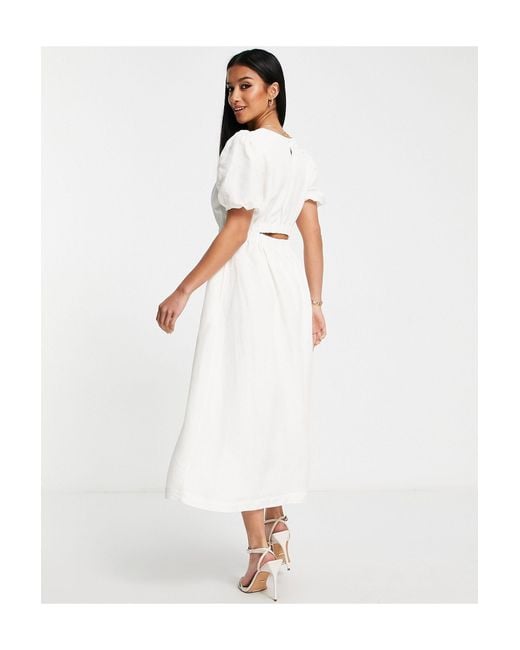 Forever New Petite Cut Out Back Cotton Smock Dress in White Lyst