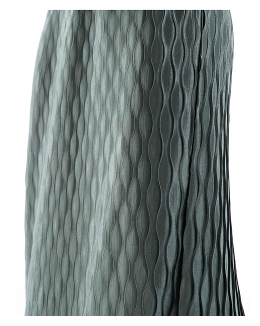 Falda larga gris plisada Y.A.S de color Blue