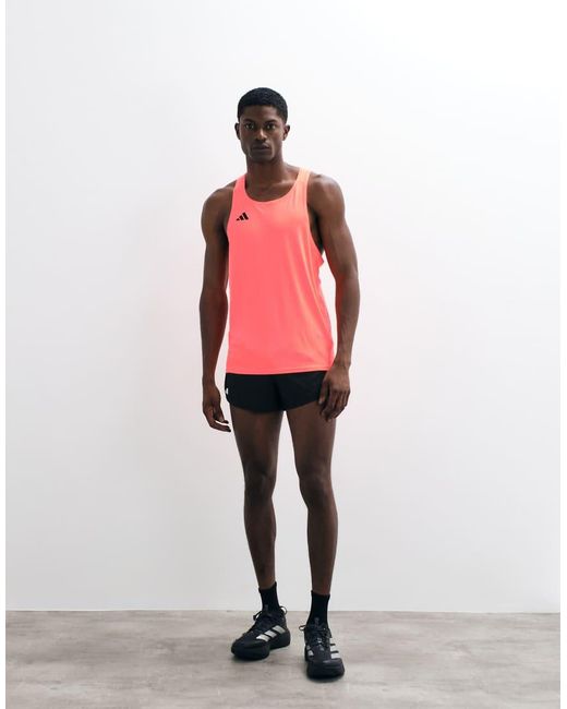 Adidas Originals Pink Adidas Running Adizero Vest for men