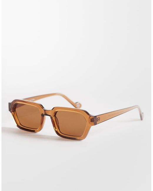 ASOS Natural Rectangle Sunglasses for men