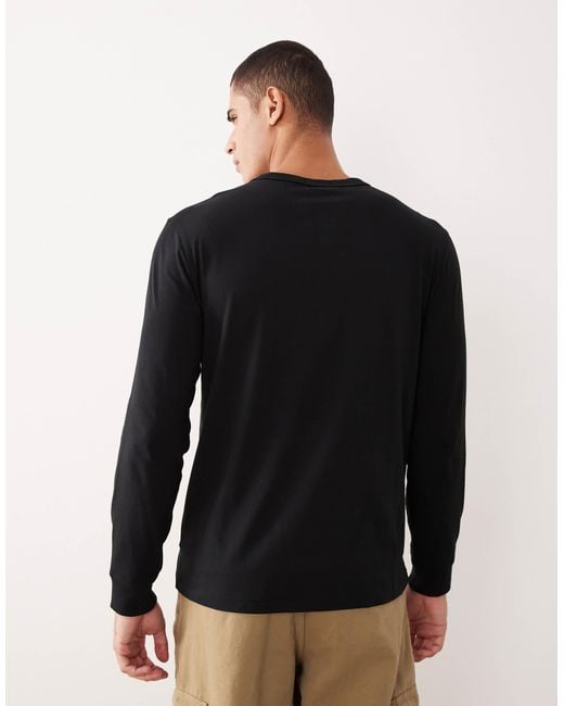 Polo Ralph Lauren Black Script Icon Logo Long Sleeve T-shirt for men