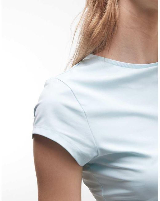 ASOS White Polyamide Slinky Baby Tee